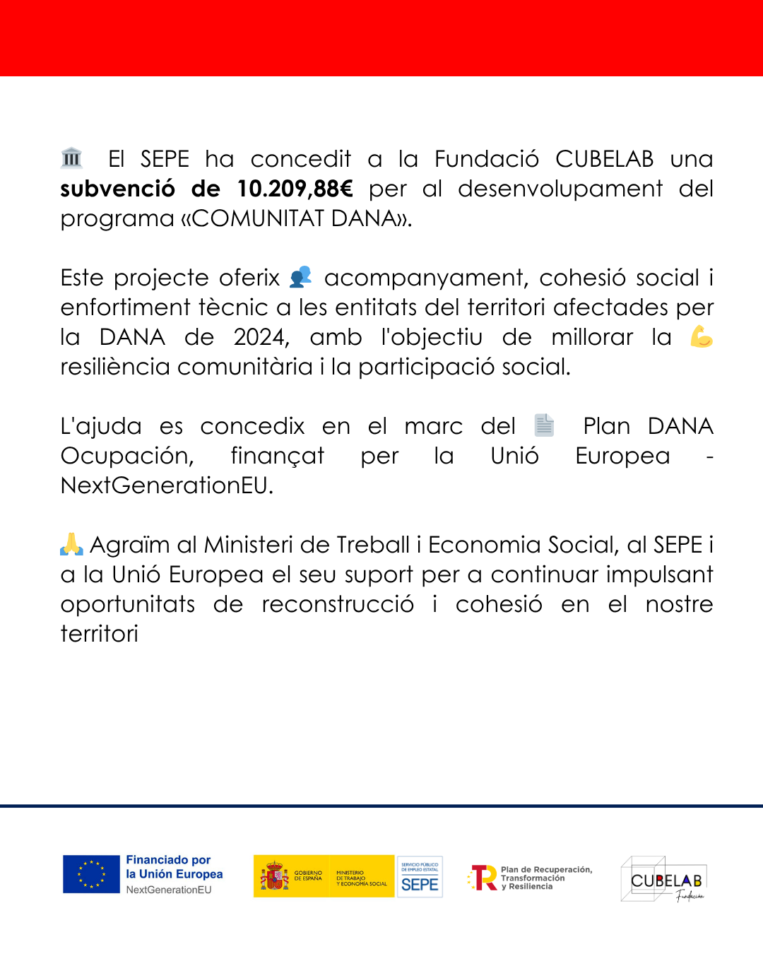 Proyecto COMUNITAT DANA en marcha